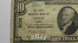 10 $ 1929 Essex Iowa Ia Billets De Banque En Billets De Banque Nationaux Bill Ch.