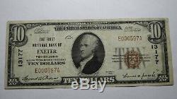 10 $ 1929 Exeter Pennsylvania Pa Banque Nationale Monnaie Note Bill # 13177 Vf