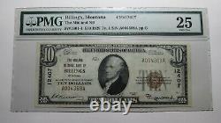 10 1929 Factures Montana Mt Monnaie Nationale Banque Note Bill Ch #12407 Vf25 Pmg