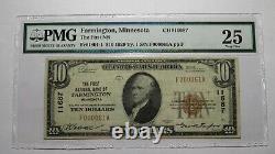 10 1929 Farmington Minnesota Mn Monnaie Nationale Banque Note Bill #11687 Vf Pmg