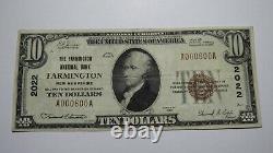 10 $ 1929 Farmington New Hampshire Nh Monnaie Nationale Banque Note Bill #2022 Vf