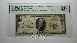 10 $ 1929 Fergus Falls Minnesota Mn Monnaie Nationale Banque Note Bill Ch 2030 Vf20