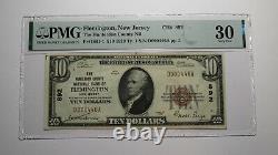10 1929 Flemington New Jersey Nj Monnaie Nationale Banque Note Bill Ch. #892 Vf30