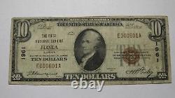 10 1929 Flora Illinois IL Monnaie Nationale Note De Banque Bill Ch. #1961 Fine