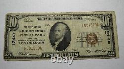 $10 1929 Floral Park New York Ny Monnaie Nationale Banque Bill Charte #1244