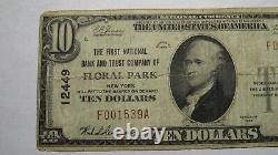 $10 1929 Floral Park New York Ny Monnaie Nationale Banque Bill Charte #1244