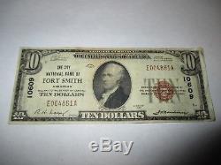 10 1929 $ Fort Smith Arkansas Ar Monnaie Nationale Note De Banque Bill Ch. # 10609 Fine