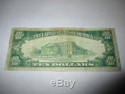 10 1929 $ Fort Smith Arkansas Ar Monnaie Nationale Note De Banque Bill Ch. # 10609 Fine