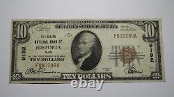 10 $ 1929 Fostoria Ohio Oh Monnaie Nationale Banque Bill Charte #9192 Vf