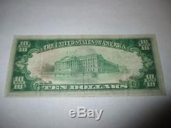 10 $ 1929 Galveston Texas Tx Monnaie De Banque Nationale Note Bill Ch. # 12475 Vf +