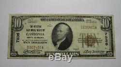 10 $ 1929 Gastonia Caroline Du Nord Nc Banque Nationale Monnaie Note Bill! # 7536 Vf