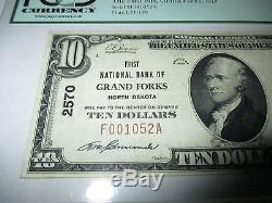 10 $ 1929 Grand Forks Dakota Du Nord Nd Note De La Banque Nationale De Billets De Billets! # 2570 Vf