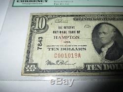 $ 10 1929 Hampton Iowa Ia Billets De Billets De Banque Nationale Bill! Ch. # 7843 Fine! Pcpc