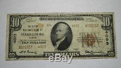 10 $ 1929 Harrisburg Illinois IL Banque Nationale Monnaie Note Bill! Ch. # 4003 Rare
