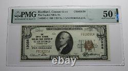 $10 1929 Hartford Connecticut Ct Monnaie Nationale Banque Note Bill 13038 Au50 Pmg