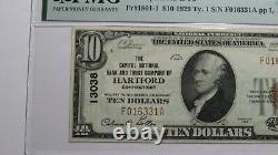 $10 1929 Hartford Connecticut Ct Monnaie Nationale Banque Note Bill 13038 Au50 Pmg