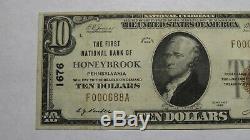 10 $ 1929 Honeybrook Pennsylvania Pa Banque Nationale Monnaie Notez Le Projet De Loi # 1676 Xf