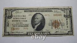 10 $ 1929 Hoosick Falls New York Ny Monnaie Nationale Note De La Banque Bill #2471 Rare