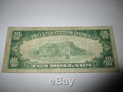 10 $ 1929 Hopewell New Jersey Nj Note De La Banque Monétaire Nationale Bill! # 4254 Rare