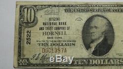 10 $ 1929 Hornell New York, Ny Banque Nationale Monnaie Note Bill 2522 Hornellsville