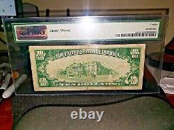10 $ 1929 Indianapolis Indiana National Currency Bank Note Bill Ch #9829 Pmg F-12