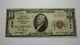 10 $ 1929 Janesville Wisconsin Wi Banque Nationale Monnaie Note Bill! Ch # 2748 Fin