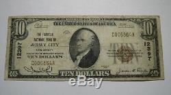 10 $ 1929 Jersey City New Jersey Nj Banque Nationale Monnaie Note Bill # 12397 Fin