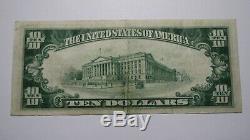 10 $ 1929 Kansas Ks Topeka Banque Nationale Monnaie Note Bill! Ch. # 3078 Very Fine