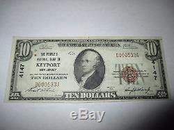 10 $ 1929 Keyport New Jersey Nj Note De La Banque Nationale De Billets Bill Ch. # 4147 Vf ++