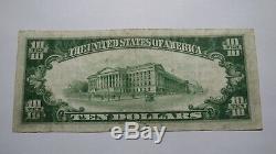 10 $ 1929 Keyser Virginie Occidentale Virginie-occidentale Banque Nationale Monnaie Note Bill Ch. # 6205 Vf