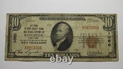 $10 1929 Kingston New York Ny Monnaie Nationale Banque Note Bill! Ch. 1050 Rare