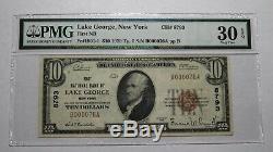 10 $ 1929 Lake George New York, Ny Banque Nationale Monnaie Note Bill Ch. # 8793 Vf30