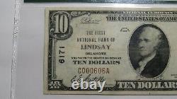 10 1929 Lindsay Oklahoma Ok Monnaie Nationale Banque Note Bill Ch. #6171 Vf30 Pmg
