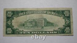 10 $ 1929 Little Falls New York Ny Monnaie Nationale Banque Note Bill! #2406 Fine