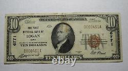 10 $ 1929 Logan Iowa Ia National Currency Bank Note Bill! Charte #6771 Vf+