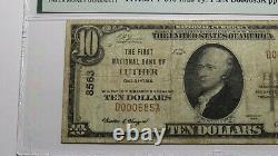 10 1929 Luther Oklahoma Ok Monnaie Nationale Banque Note Bill Ch. #8563 Vf20 Pmg