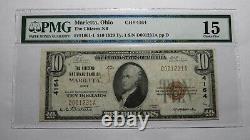 10 1929 Marietta Ohio Oh Monnaie Nationale Banque Note Bill Ch. #4164 F15 Pmg