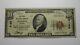 10 $ 1929 Marion Indiana En Monnaie Nationale Banque Note Bill Charte #4189 Fine