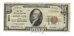 10 $. 1929 Mason City Iowa National Currency Bank Note Bill Ch. #2574