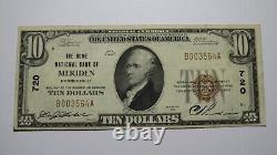 10 $ 1929 Meriden Connecticut Ct Monnaie Nationale Banque Note Bill! Ch. #720 Vf+