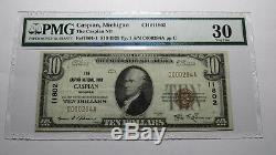 10 $ 1929 Michigan Caspian MI Banque Nationale Monnaie Note Bill! Ch. # 11802 Vf Pmg