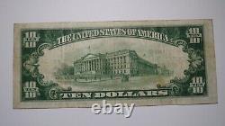 10 $ 1929 Milwaukee Wisconsin Wi Monnaie Nationale Banque Note Bill Ch. 64 Vf