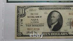 $10 1929 Napa California Ca National Currency Bank Note Bill! Ch. #7176 Vf25 Pmg