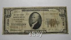 10 1929 Natchez Mississippi Ms Monnaie Nationale Banque Note Bill Ch. #1372 Fine