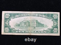 $10 1929 National Bank Note Hoopestown IL Bill Charte Monétaire # 9425