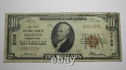 10 1929 Natrona Pennsylvania Ap Banque Nationale De Devises Note Bill Ch. #5729 Amende