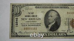 10 $ 1929 New Britain Connecticut Ct Banque Nationale Monnaie Remarque Le Projet De Loi # 12846 Fin