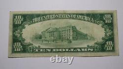 10 $ 1929 New Haven Connecticut Ct Monnaie Nationale Banque Note Bill Ch. #2 Vf+