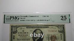10 $ 1929 Norwalk Connecticut Ct Monnaie Nationale Banque Note Bill Ch. #942 Vf25