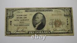 10 $ 1929 Nouvelle Albany Indiana En Monnaie Nationale Note De La Banque Bill Ch. #775 Fin